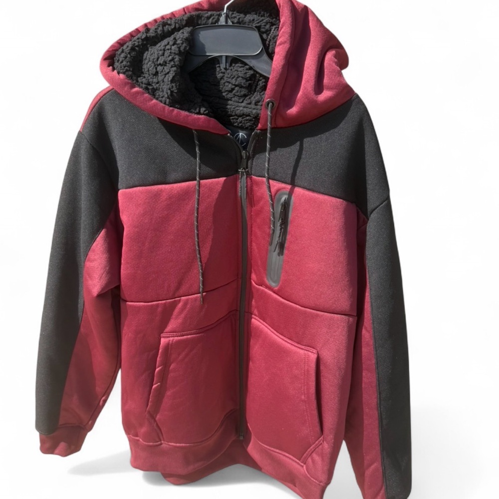 Modern Culture Men's Faux Sherpa Lined Zip-Up Hooded Jacket. - Picture 2 of 10